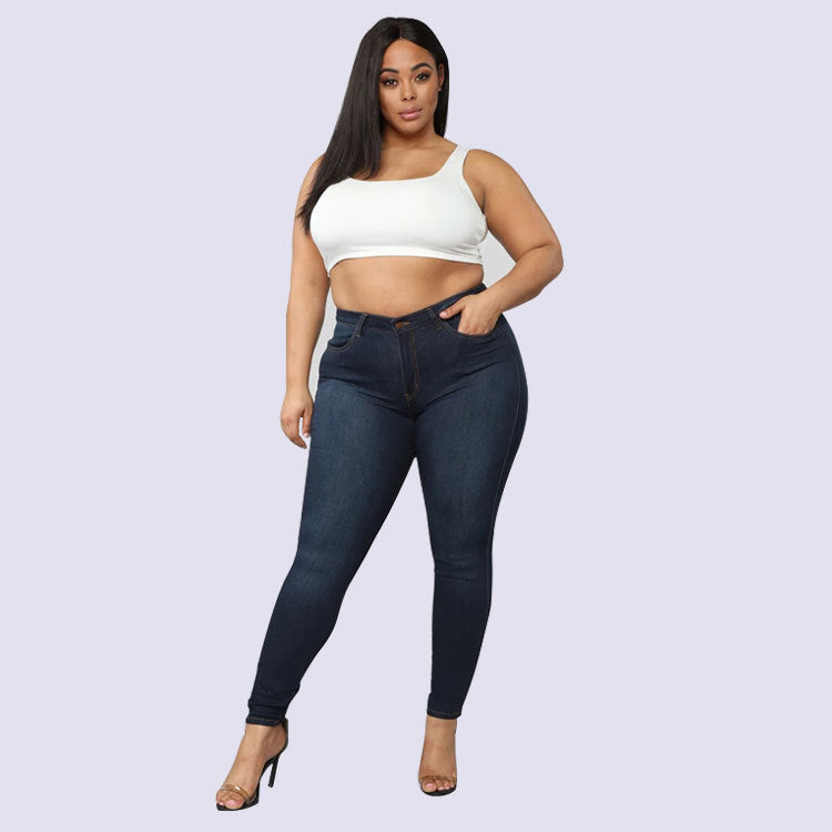 Joan – High Stretch Denim Pencil Pants in Plus Size