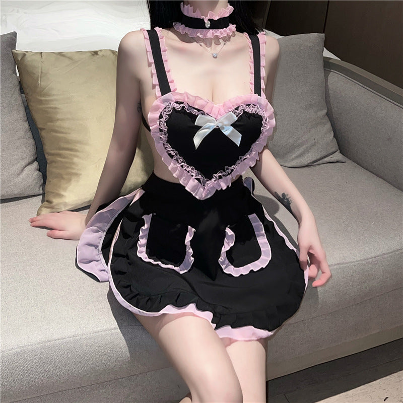 Abigail – Alluring Women's Maid Pajama Set in Polyester