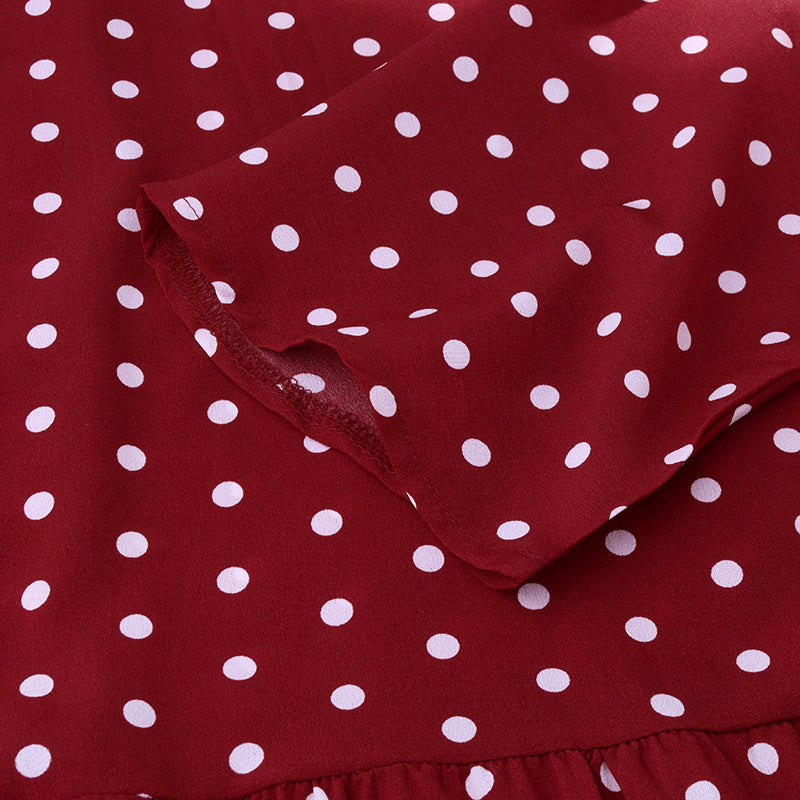 Clara – Elegant Polka Dot Mid Sleeve Women's Tunic Dress