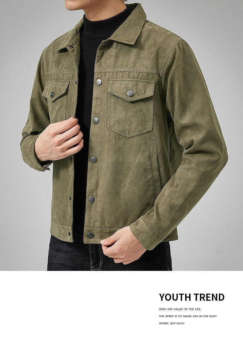 Jeffrey – British Men's Jacket in Brushed Premium Vegan Suede