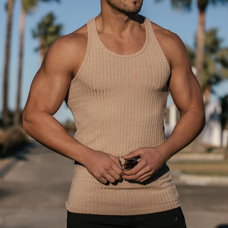 Jay – Sleeveless Sports and Casual Shirt with Vertical Stripes