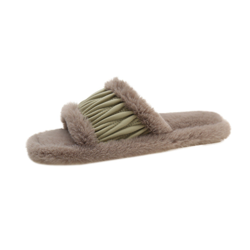 Victoria – Open Plush Cotton Women's Slippers