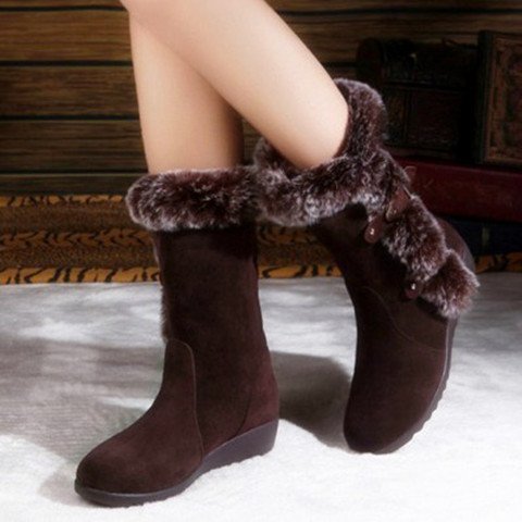 Leah – Mid-Calf Women's Boots with Faux Fur for Winter