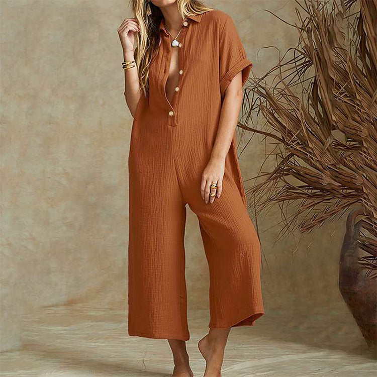 Heather – Casual Jumpsuit with Short Sleeves