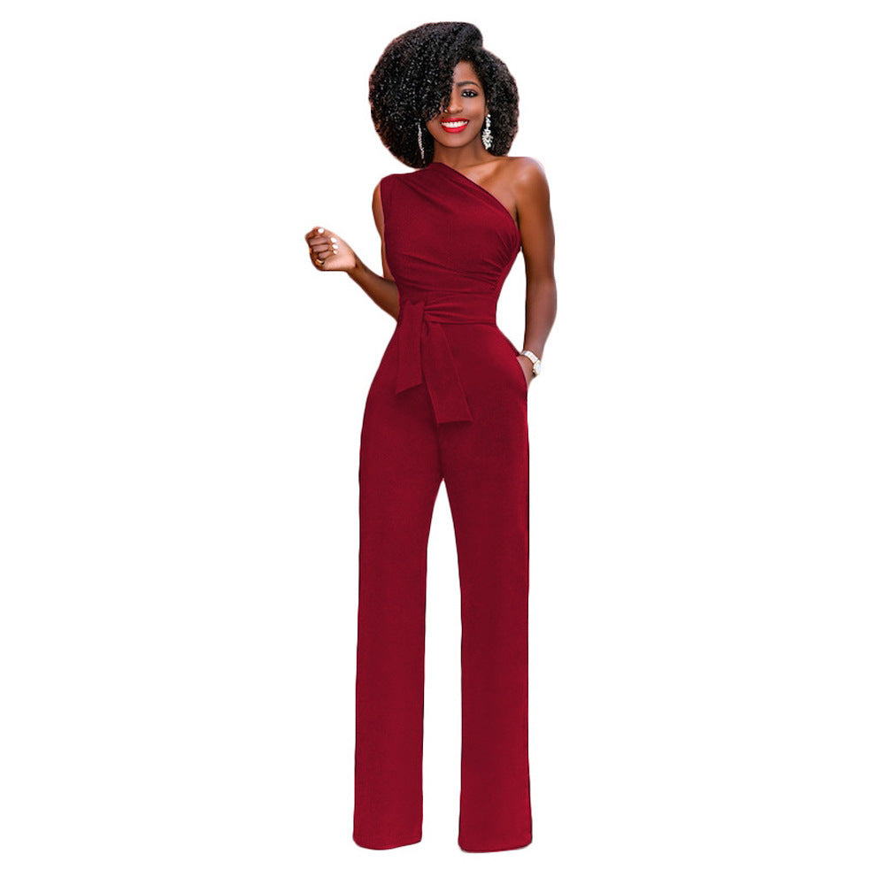 Clara – Elegant Women's Jumpsuit with Asymmetrical Collar