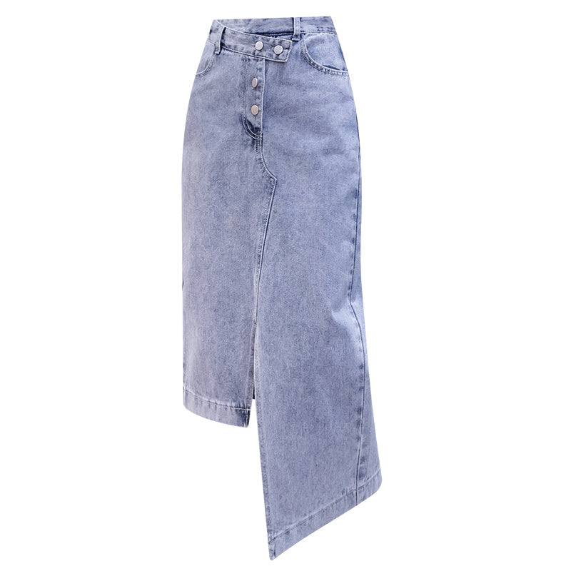 Karen – Elegant Women's Maxi Skirt with Double Slit in Korean Style