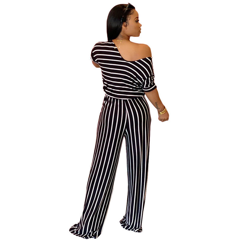 Hayley – Elegant Women's Jumpsuit with Striped Pattern