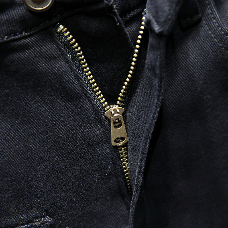 Robin – Men's Black Jeans with Rips and Stretch