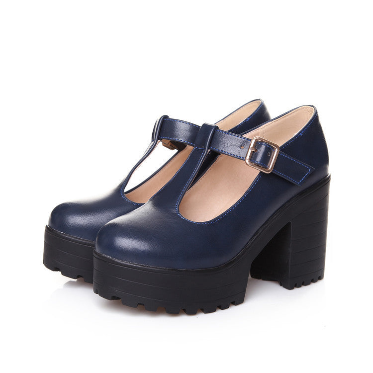 Francesca – Mary Janes with Block Heel and T-Strap