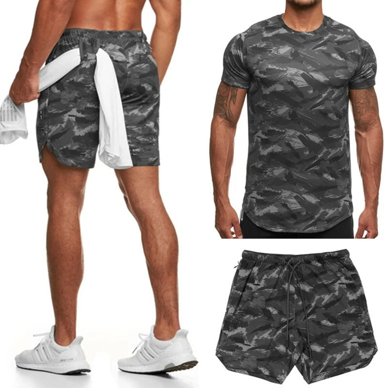 Stephen – Two-Piece Men's Short-Sleeve Camouflage Sports Set