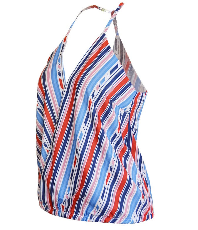 Julia – Women's V-Neck Camisole with Color Stripes