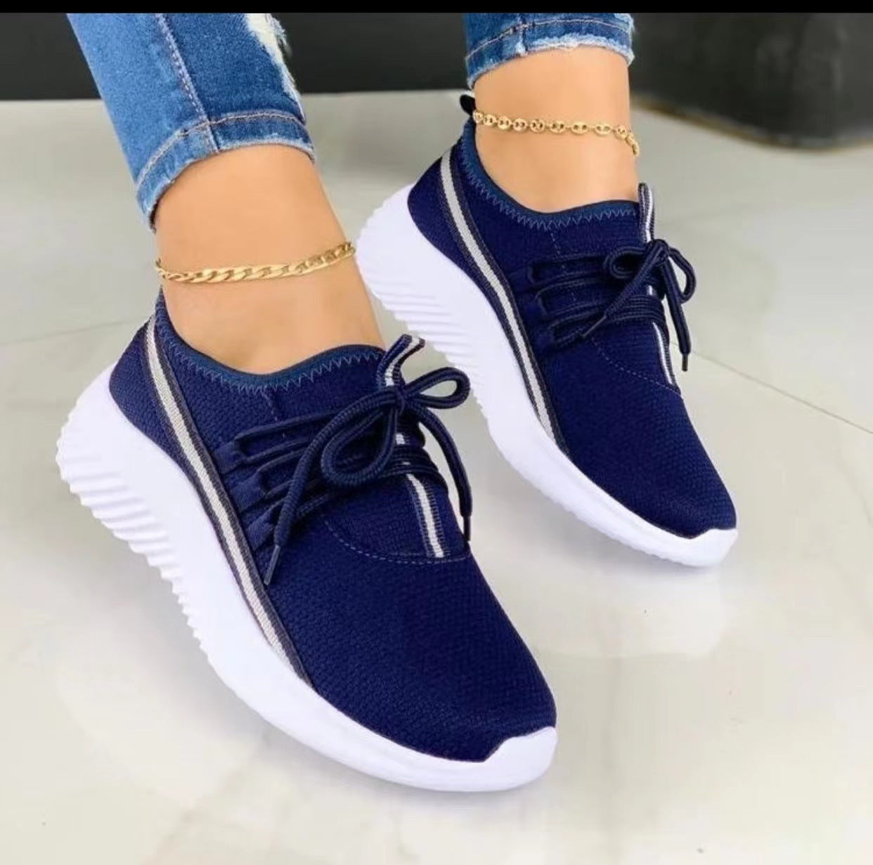 Alice – Striped Women's Sneakers for Sport