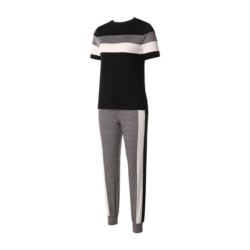 Tamara – Women's Set with Short Sleeve Top and High-Waist Pants