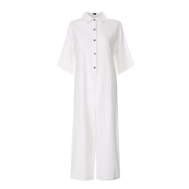 Heather – Casual Jumpsuit with Short Sleeves