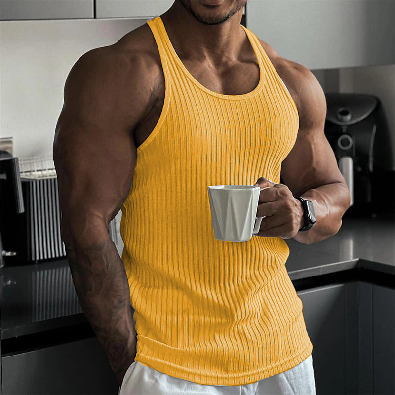 Jay – Sleeveless Sports and Casual Shirt with Vertical Stripes