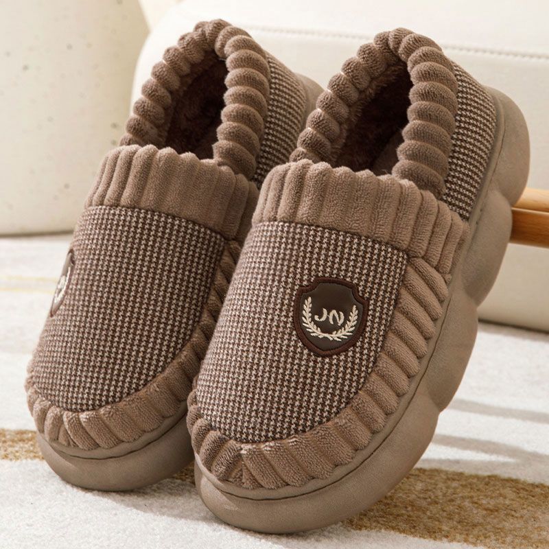 Amy – Plush Slippers with Color Block for Winter