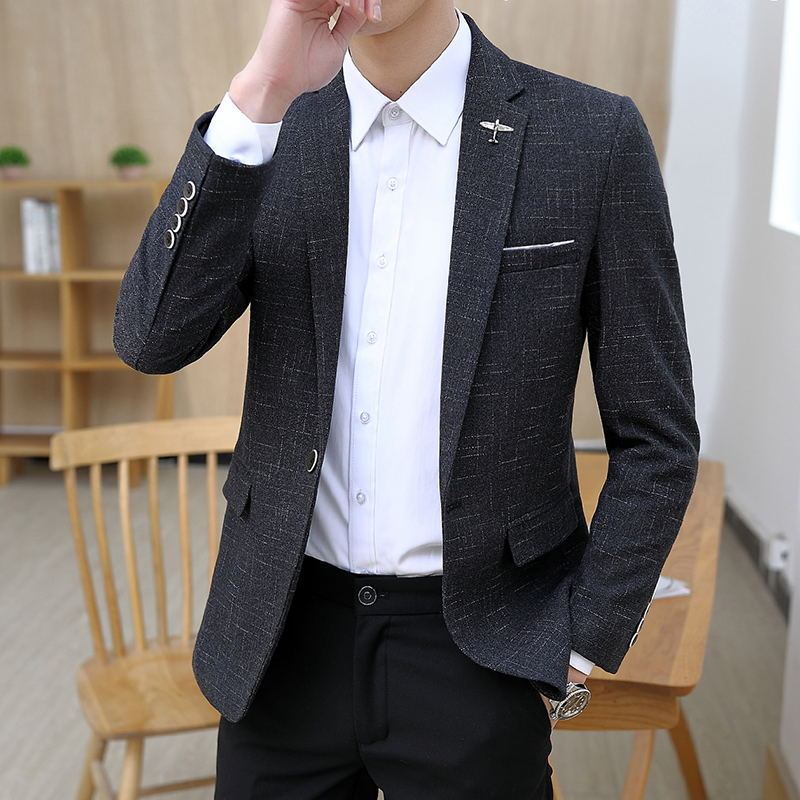 Joel – Slim Men's Jacket with Dark Pattern