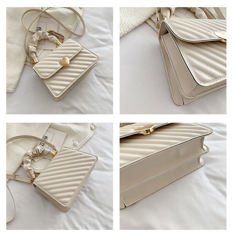 Julia – Trendy Shoulder Bag with Chain and Heart Metal Design