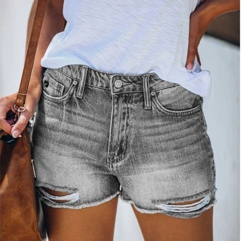 Joanne – Summer Denim Shorts with Fringes