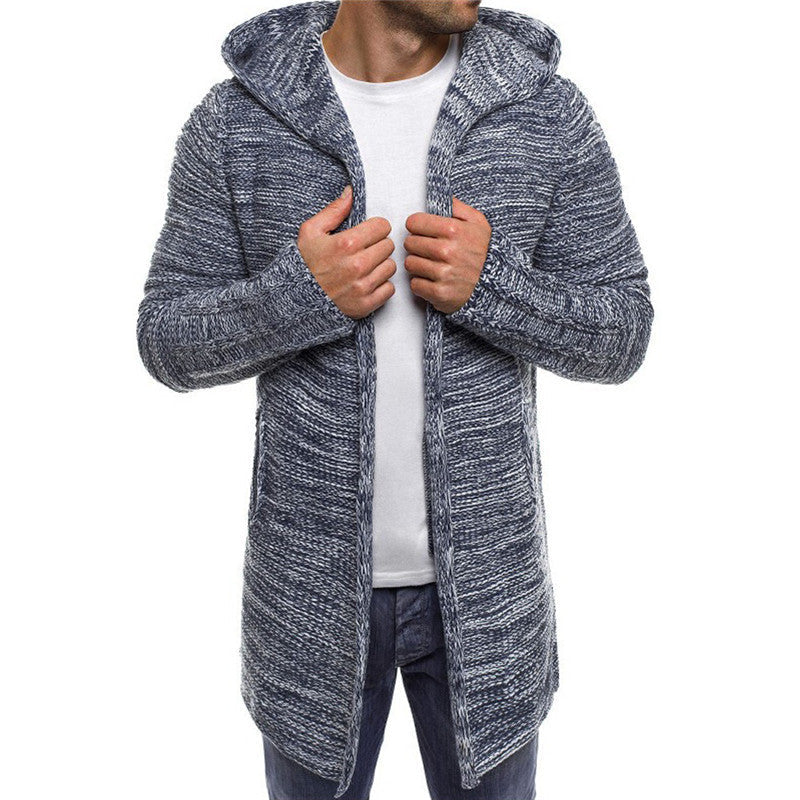 Kelvin – Long Men's Hooded Trench Cardigan for Winter