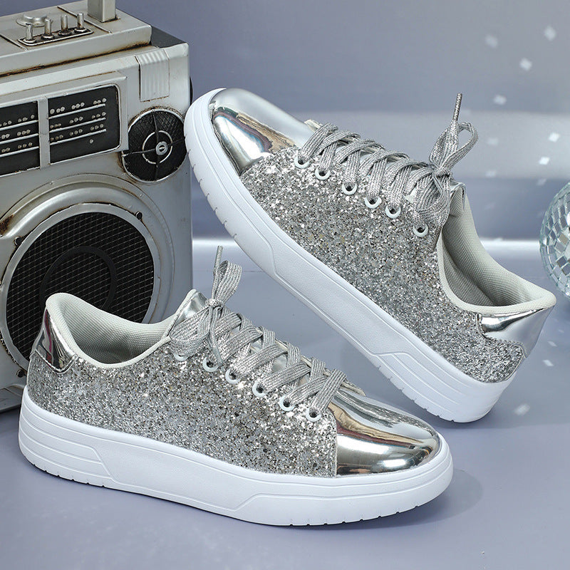 Hannah – Glittery Women's Sneakers with Thick Sole