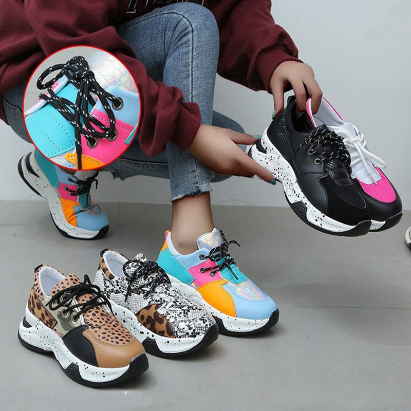 Sara – Leopard Print Sneakers with Laces