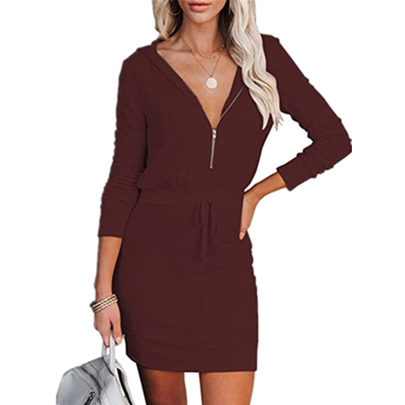 Jane – Hooded Tunic Dress with Zipper