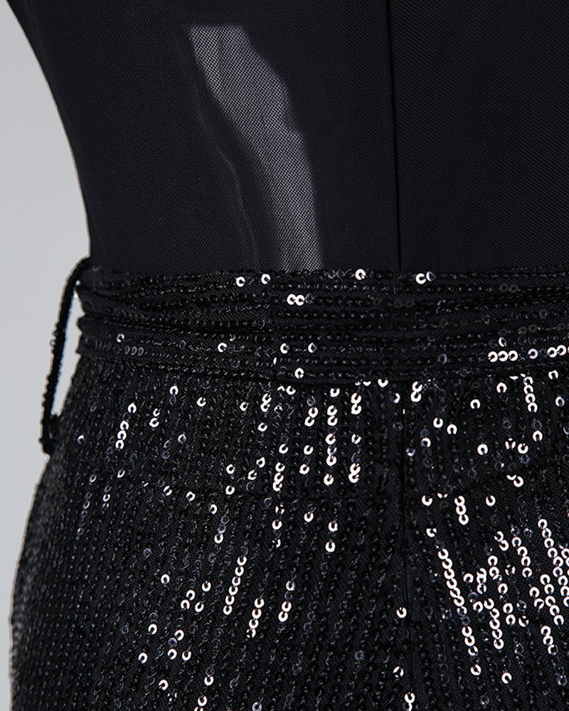 Emily – Deep V-Neck Sequin Dress