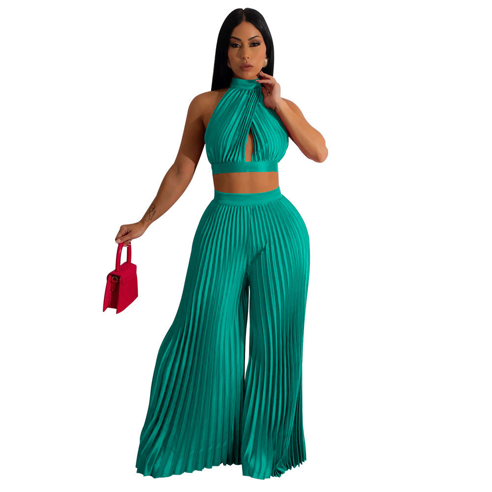 Elizabeth – Silk-Like Wide-Leg Pantsuit
