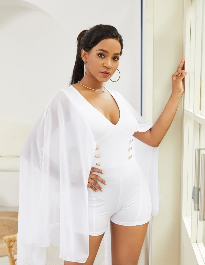 Julia – V-Neck Women's Jumpsuit