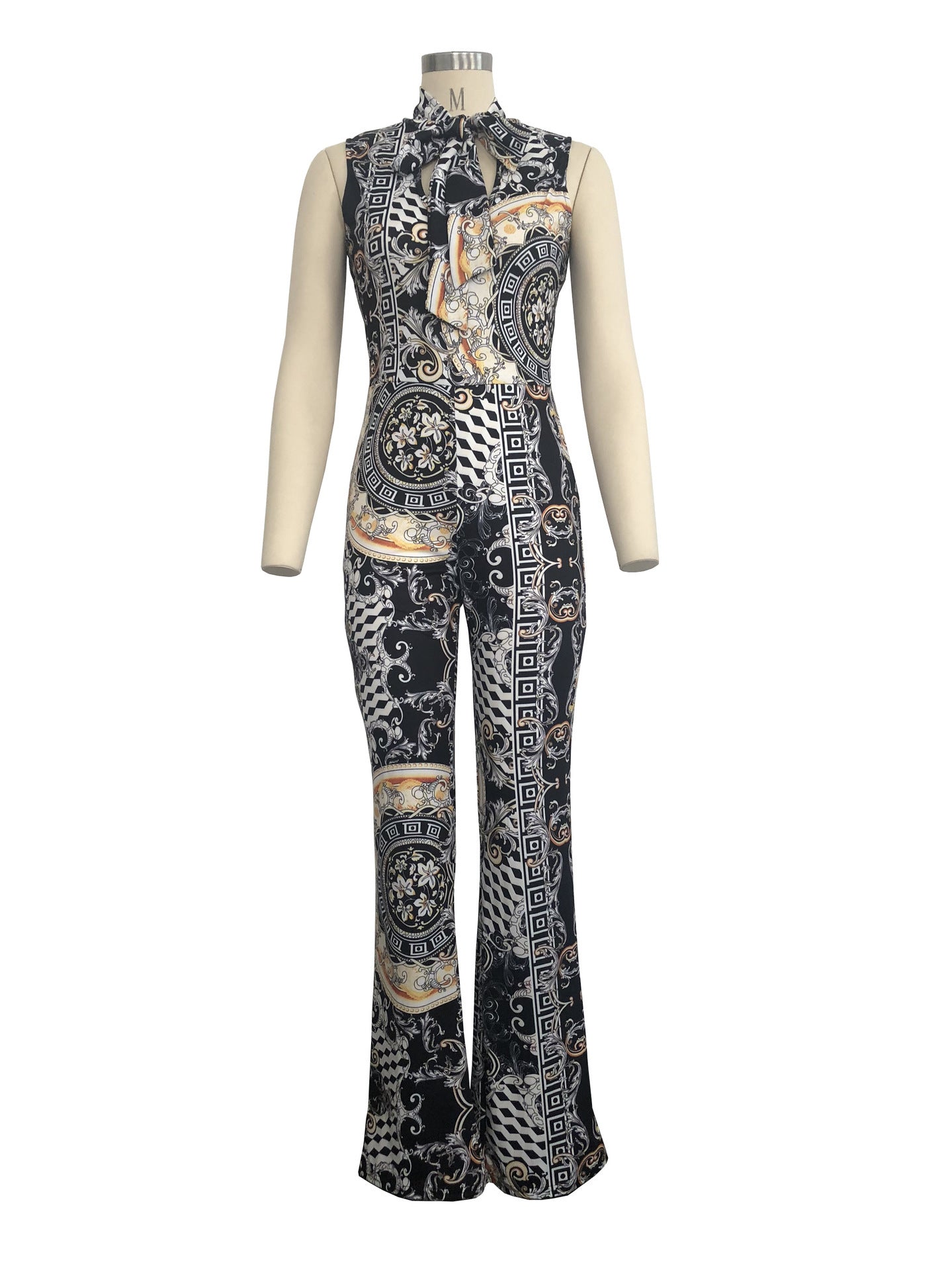 Helen – Sleeveless Women's Jumpsuit with Print