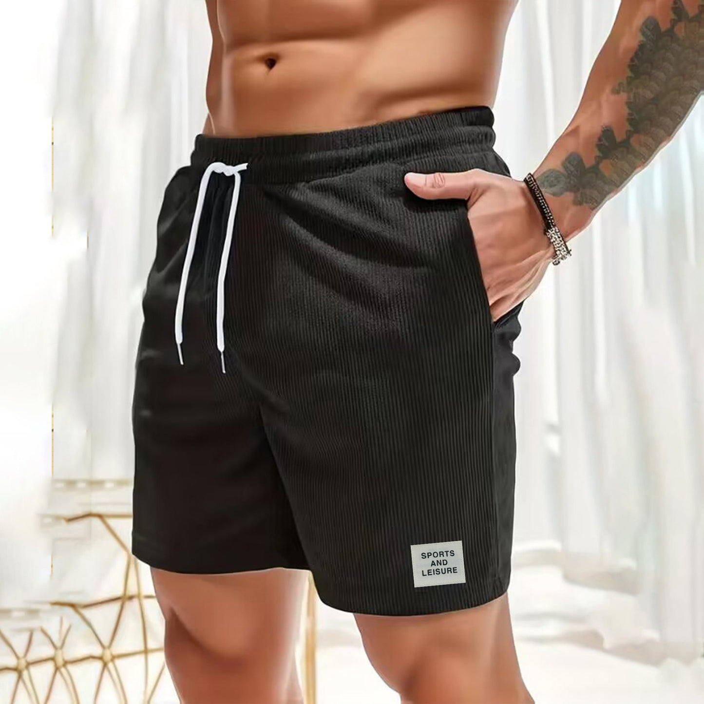 Colin – Summer Corduroy Sports Pants with Drawstring