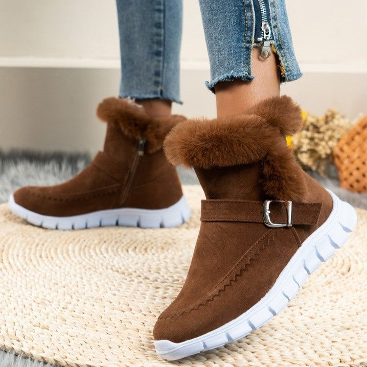 Holly – Thick Winter Boots with Buckle Design