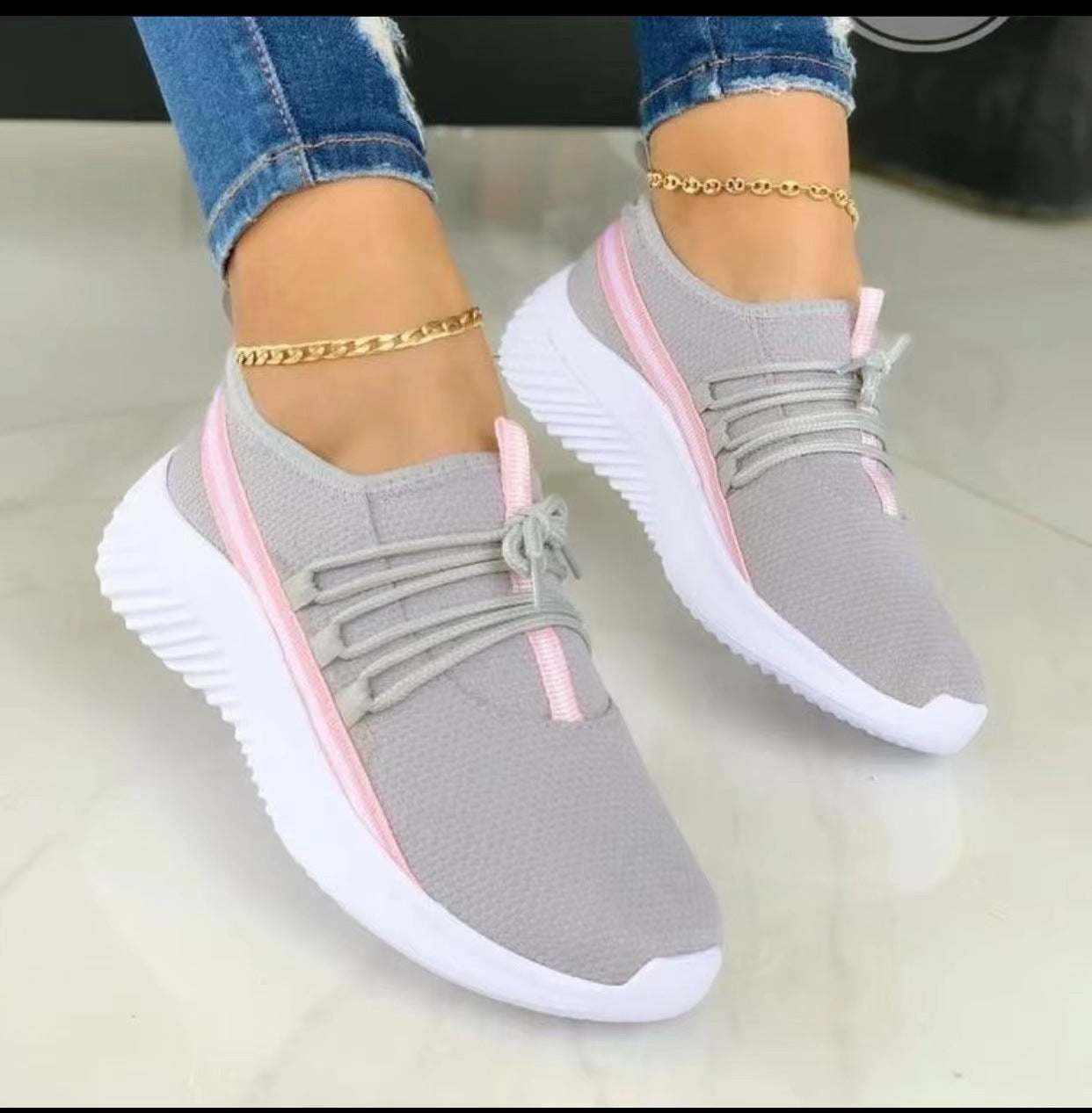 Alice – Striped Women's Sneakers for Sport
