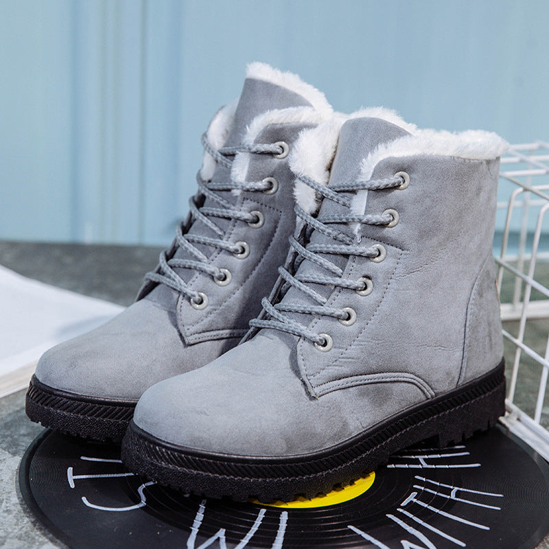 Julie – Flat Women's Winter Boots with Large Sizes in Vegan Plush