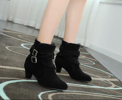 Sandra – Warm High Heel Pumps with Ankle Boots