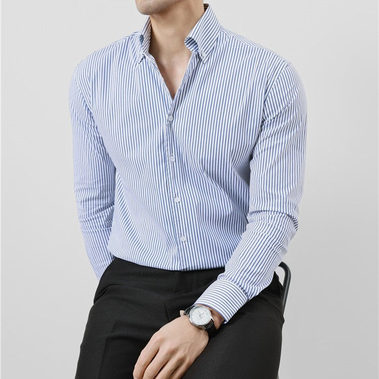 Max – Striped Men's V-Neck Long Sleeve Shirt