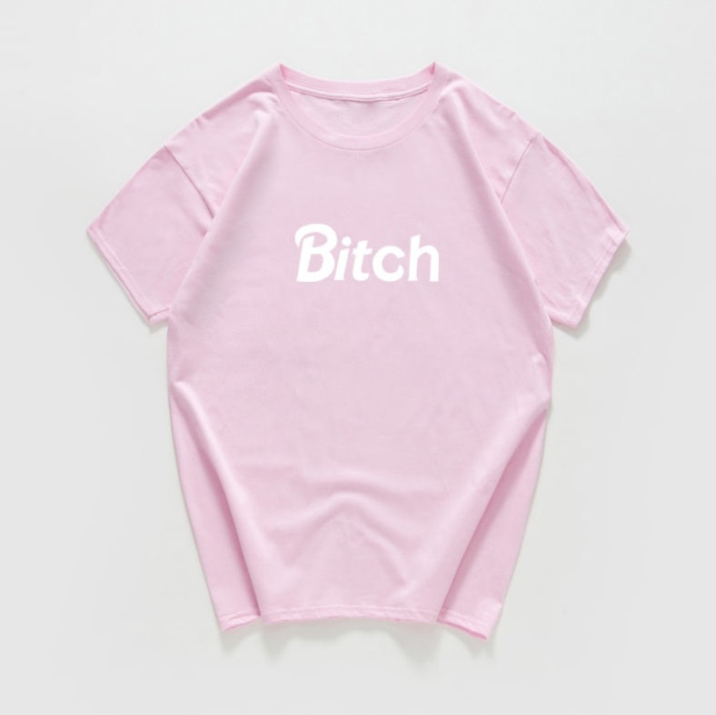 Andrea – Women's T-Shirt with Letter Print and Short Sleeves