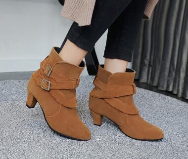 Sandra – Warm High Heel Pumps with Ankle Boots