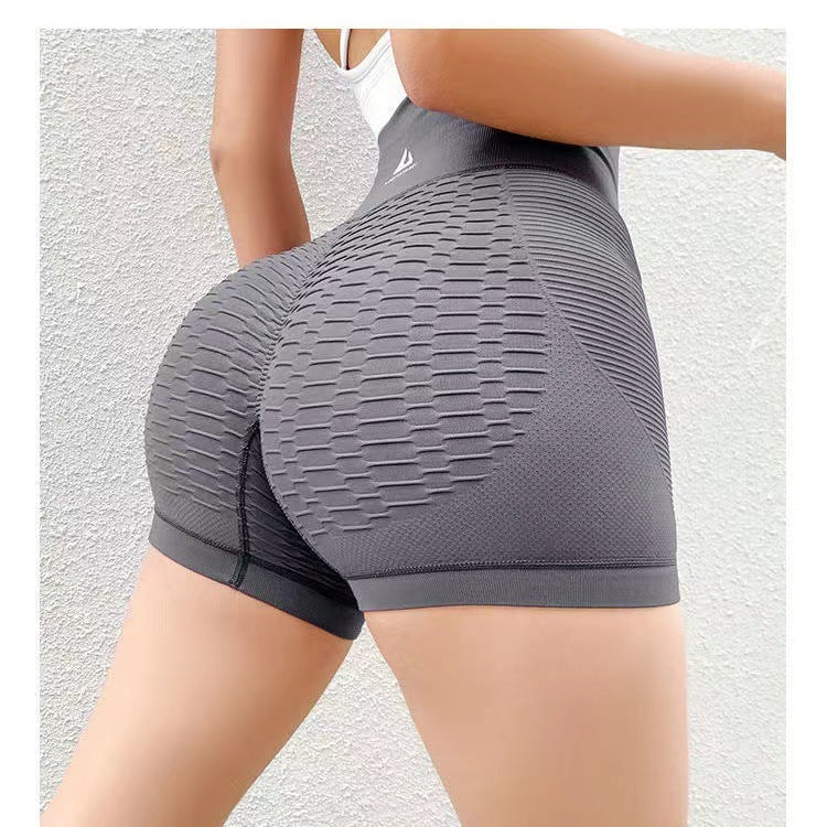 Emma – High-Waisted Diamond-Pattern Fitness Shorts