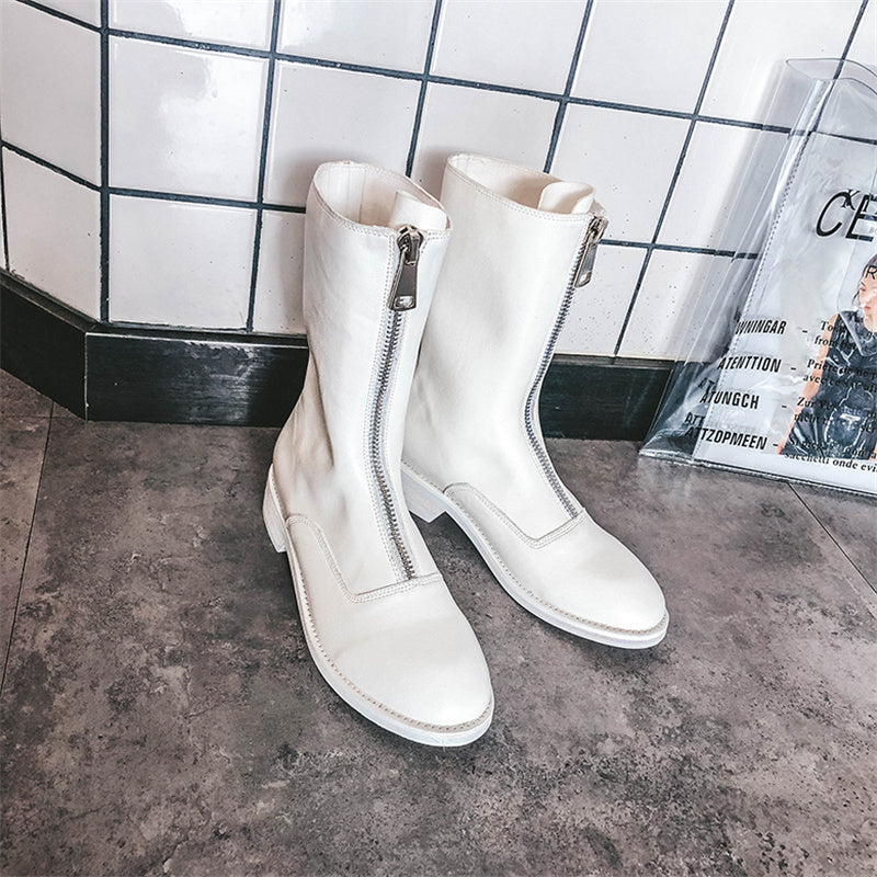 Lily – Retro-Style Reversed Martin Boots for Women