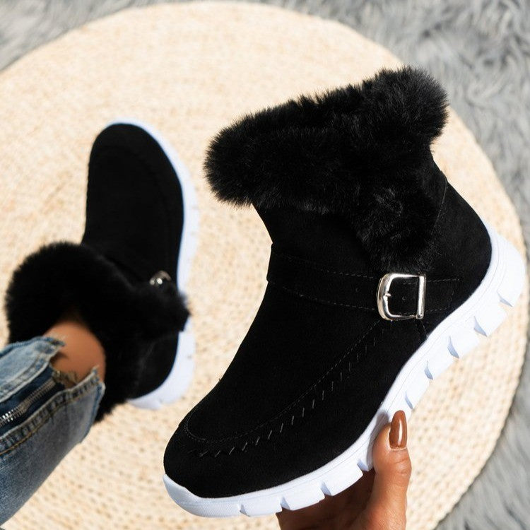 Holly – Thick Winter Boots with Buckle Design