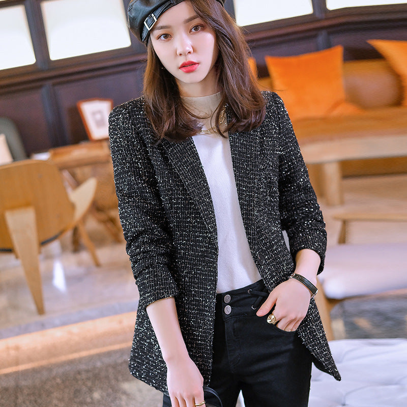 Jasmine – Women's Wool Blazer with Check Pattern
