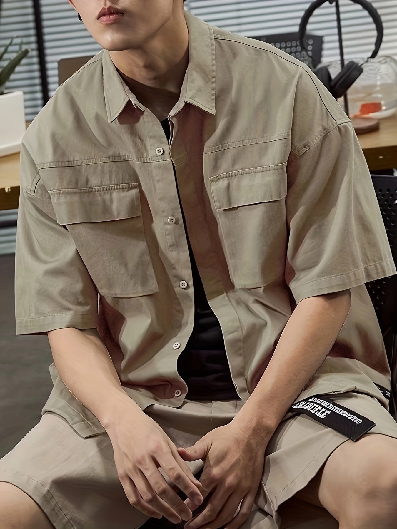 Brett – Casual Men's Short Sleeve Shirt in Solid Design