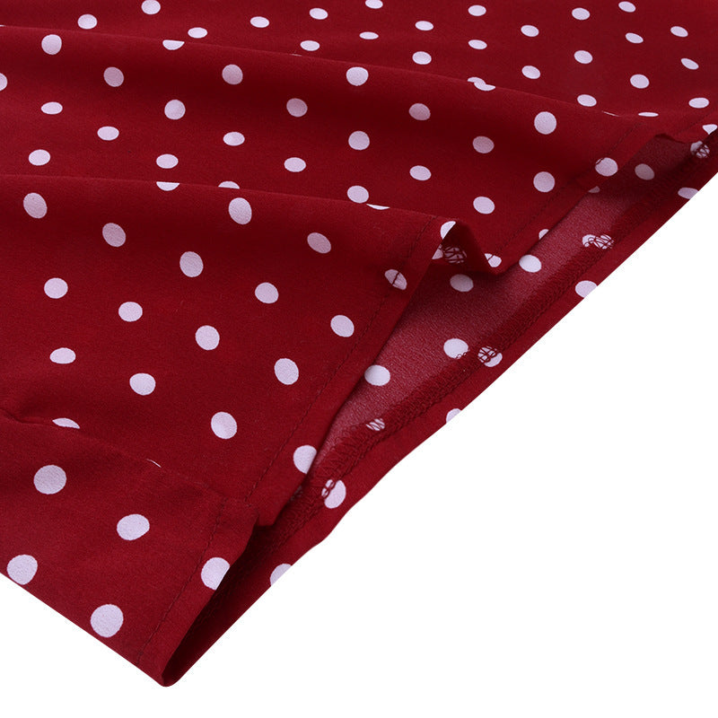 Clara – Elegant Polka Dot Mid Sleeve Women's Tunic Dress