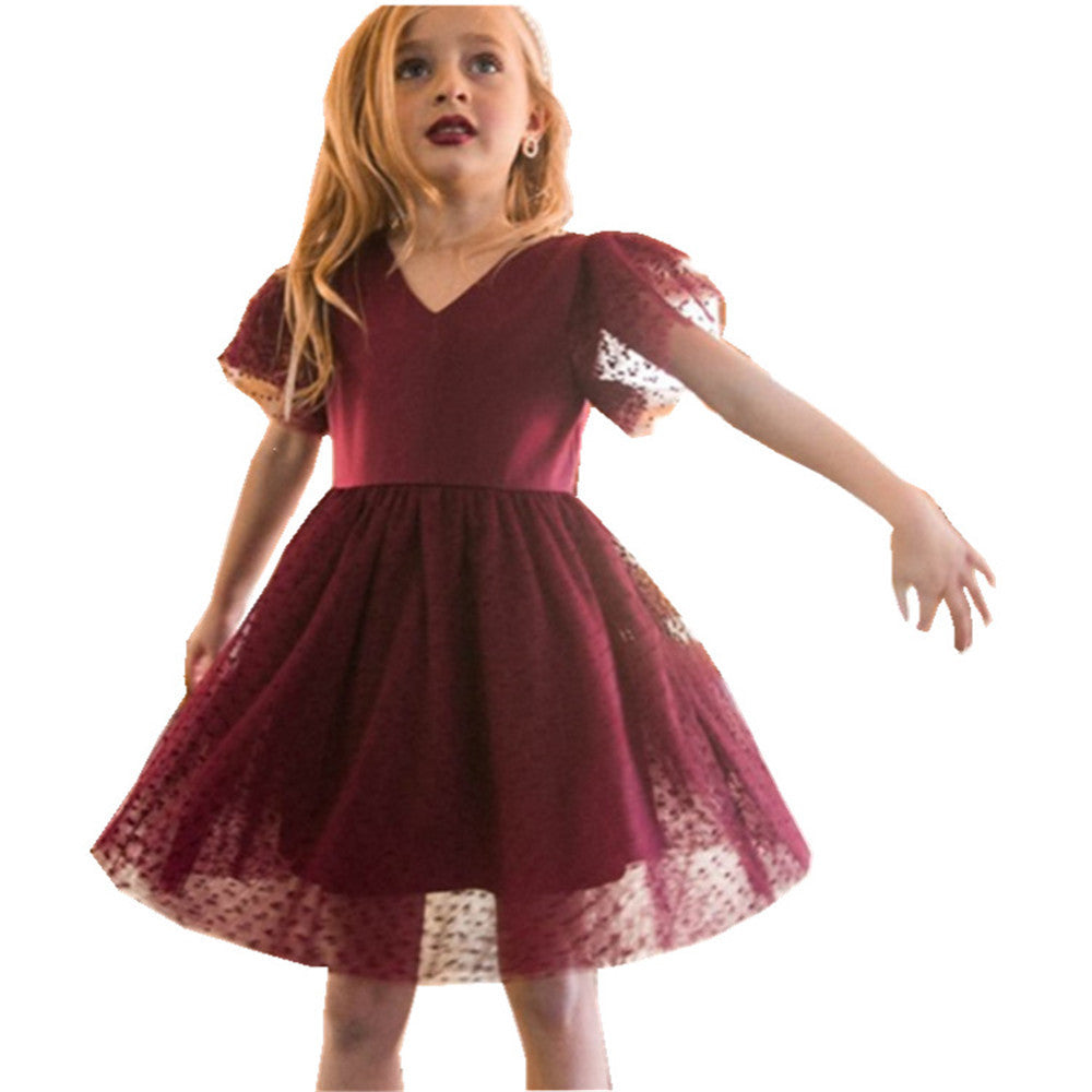 Michelle – Flowing Chiffon Long Sleeve V-Neck Sweet Tunic Dress