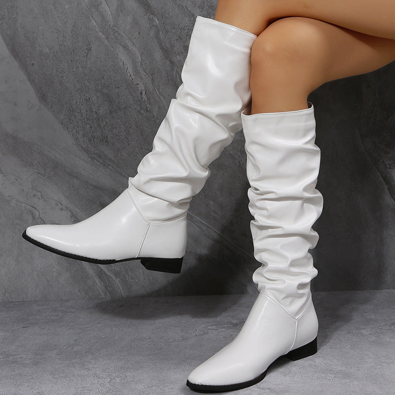 Amanda – White Pointed Toe Cowboy Boots