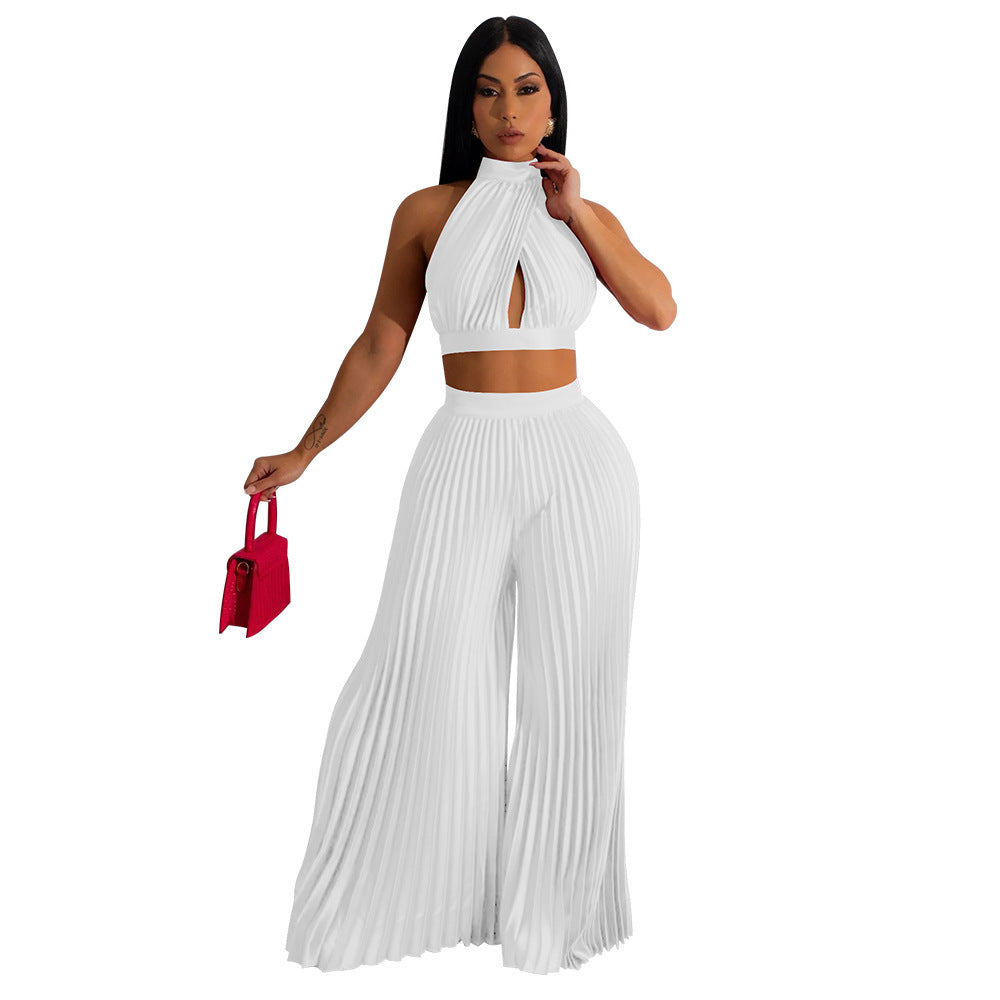 Elizabeth – Silk-Like Wide-Leg Pantsuit