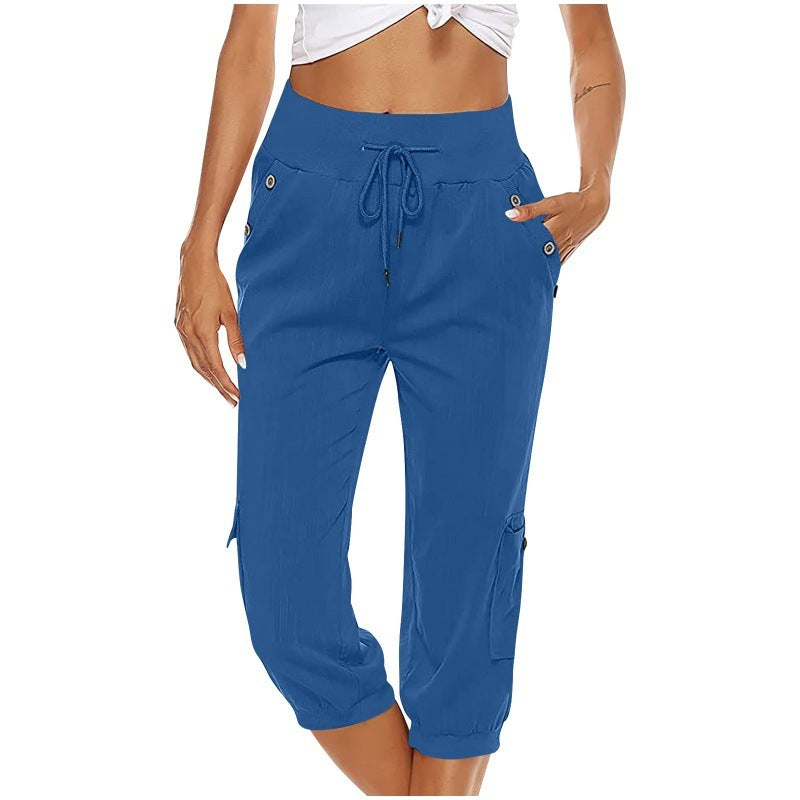 Alice – Stylish Women's Cargo Pants in Cotton and Linen