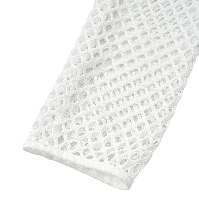 Faith – Long Knit Maxi Dress with Lace and Mesh